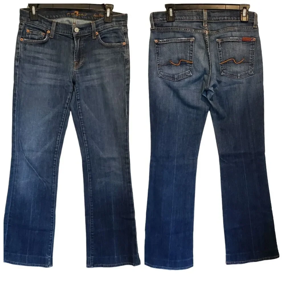 7 For All Mankind Jeans Mens 28 Bootcut Distressed Blue